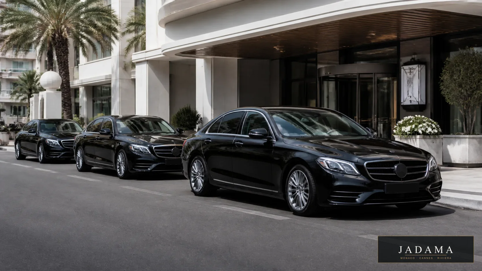 Delegation cars lined